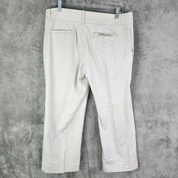 Womens Beige Old Navy Low Waist Stretch Pants Cotton Spandex Flat Front Size 12 - Picture 5 of 9